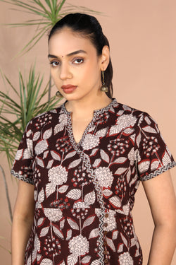 Image of Bagru handblock printed cotton Angrakha Kurti