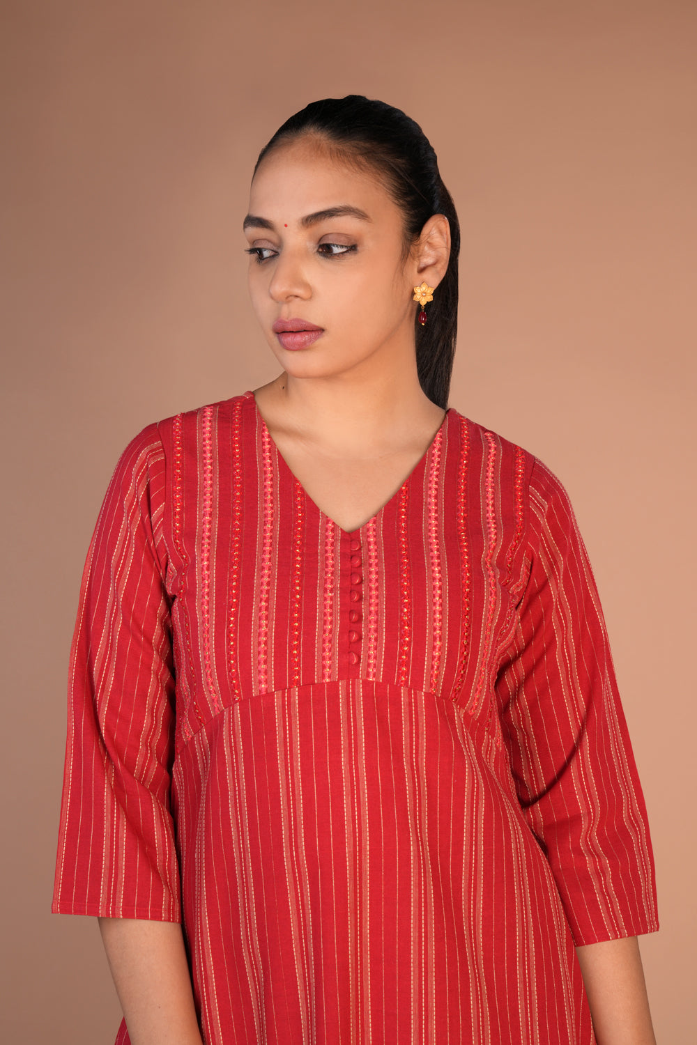 Fiesty Red cotton Kurti