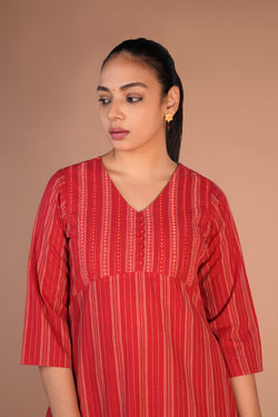 Image of Fiesty Red cotton Kurti