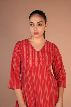 Image of Fiesty Red cotton Kurti