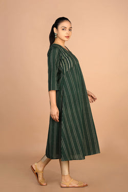 Image of Bottle Green Cotton Kurti