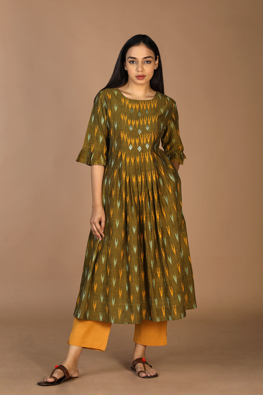 Collection of Cotton Ikat Kurta in a gallery layout