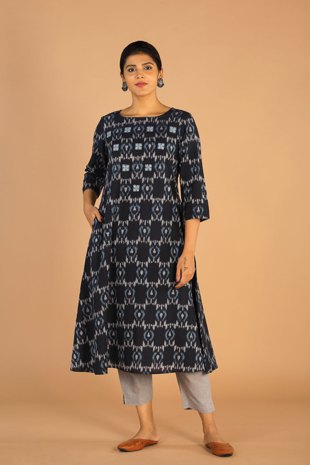 Collection of Cotton Ikat kurti in a gallery layout