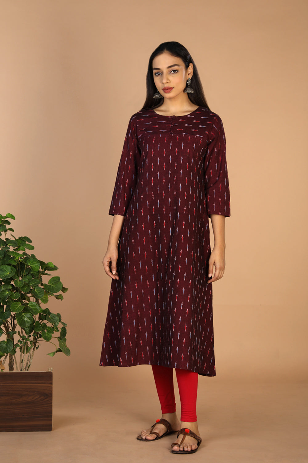 Collection of Cotton Ikat kurti in a gallery layout