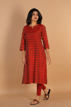 Collection of Silk Pochampally Ikat kurti in a gallery layout