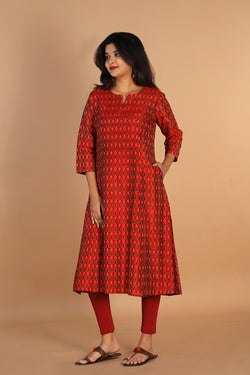 Collection of Silk Pochampally Ikat kurti in a gallery layout