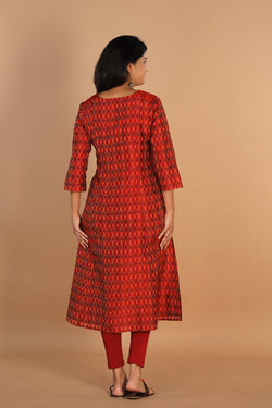 Collection of Silk Pochampally Ikat kurti in a gallery layout