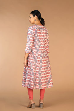 Collection of Cotton Pochampally Ikat kurti in a gallery layout