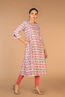 Collection of Cotton Pochampally Ikat kurti in a gallery layout