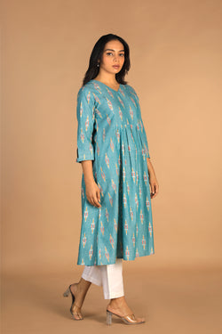 Image of Handwoven cotton Pochampally Ikat kurti