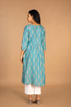 Image of Handwoven cotton Pochampally Ikat kurti