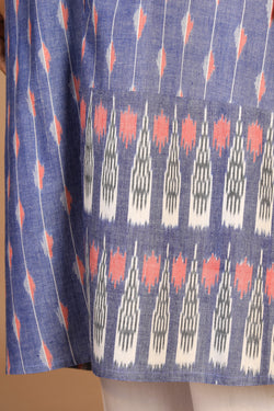 Image of Handwoven cotton pochampally Ikat kurti