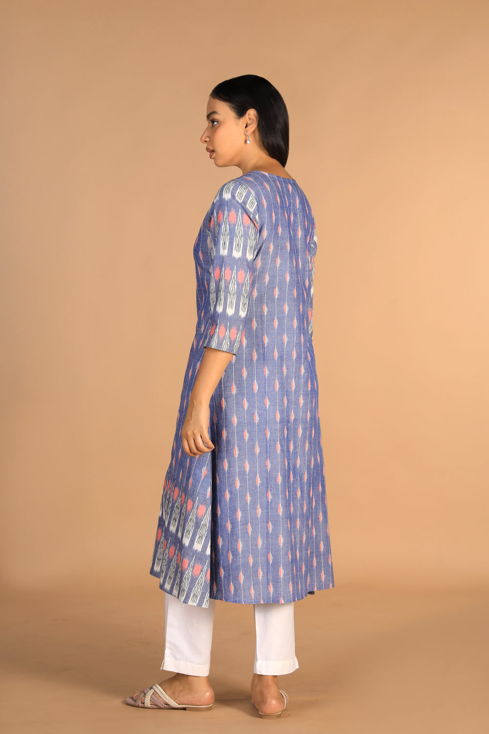 Image of Chambery Handwoven Cotton Pochampally Ikat Kurti