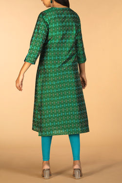 Collection of Handwoven  Pochampally silk  Ikat kurta in a gallery layout