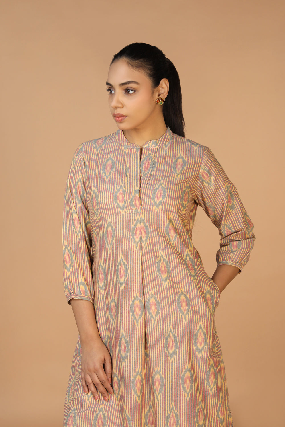 Handwoven cotton Pochampally Ikat Kurta