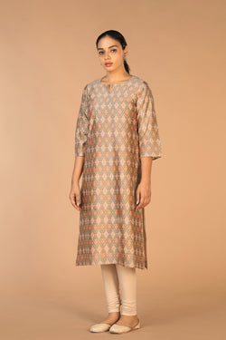 Image of Handwoven Pochampally Silk Ikat Kurti