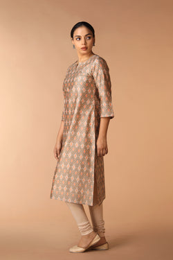 Image of Handwoven Pochampally Silk Ikat Kurti