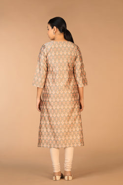 Image of Handwoven Pochampally Silk Ikat Kurti