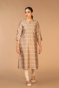 Image of Handwoven Pochampally Silk Ikat Kurti