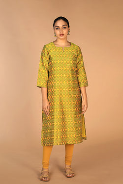 Image of Handwoven Pochampally Silk Ikat Kurti