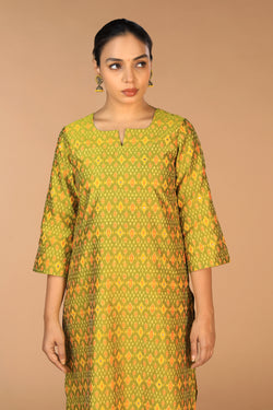 Image of Handwoven Pochampally Silk Ikat Kurti