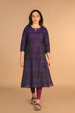 Image of Handwoven Pochampally Silk Ikat kurta