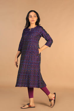 Image of Handwoven Pochampally Silk Ikat kurta