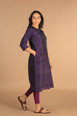 Image of Handwoven Pochampally Silk Ikat kurta