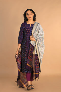 Image of Handwoven Pochampally Silk Ikat kurta