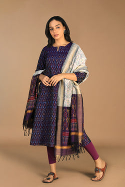 Image of Handwoven Pochampally Silk Ikat kurta