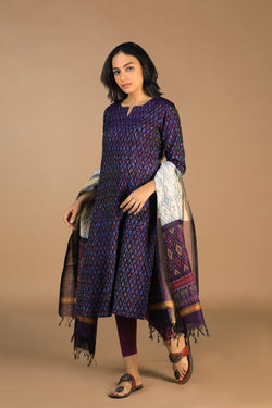 Image of Handwoven Pochampally Silk Ikat kurta