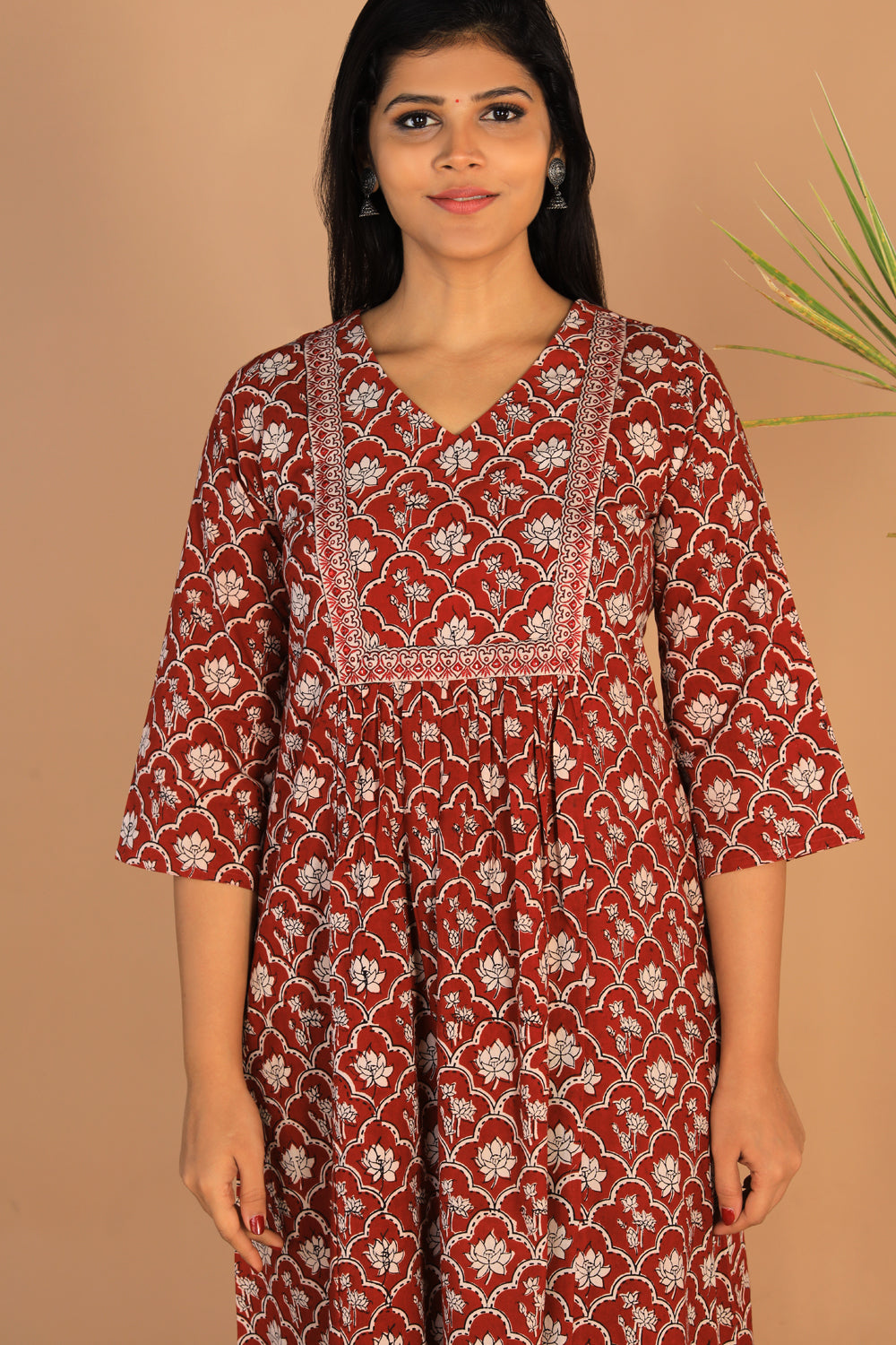 Embroidered cotton Bagh block printed  kurti