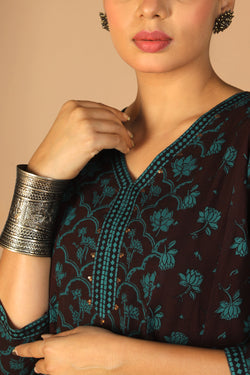 Image of Paneled cotton Bagh long Kurti