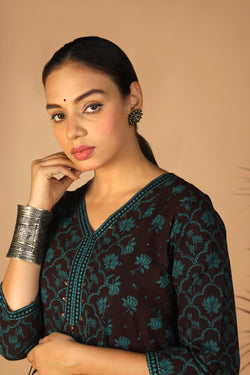 Image of Paneled cotton Bagh long Kurti