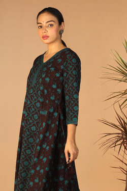 Image of Paneled cotton Bagh long Kurti