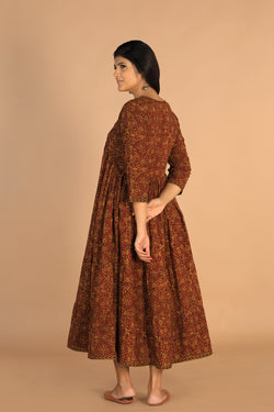 Collection of Bagh handblockprinted tiered cotton dress in a gallery layout