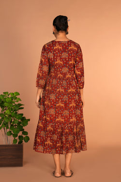 Image of Rust bagh block printed kurta