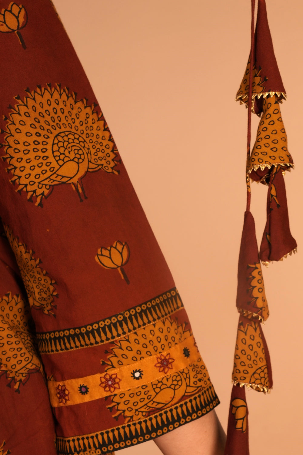 Maroon Bagh handblock printed cotton dress