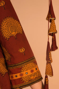 Image of Maroon Bagh handblock printed cotton dress