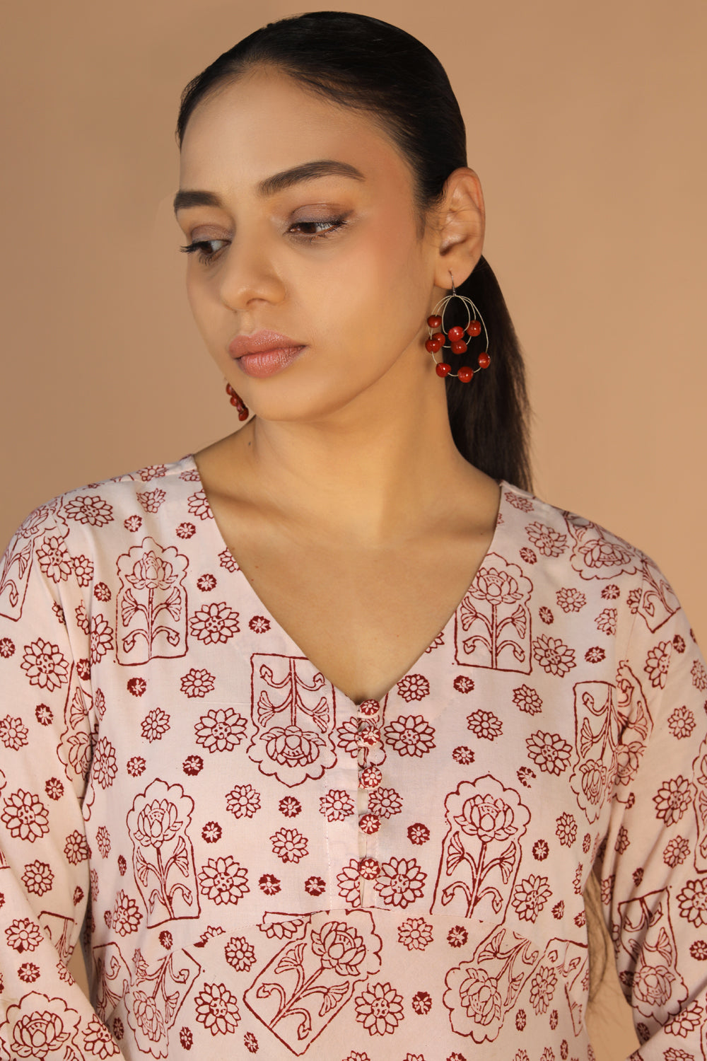 Bagh handblock printed flared cotton dress