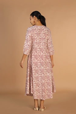 Image of Bagh handblock printed flared cotton dress