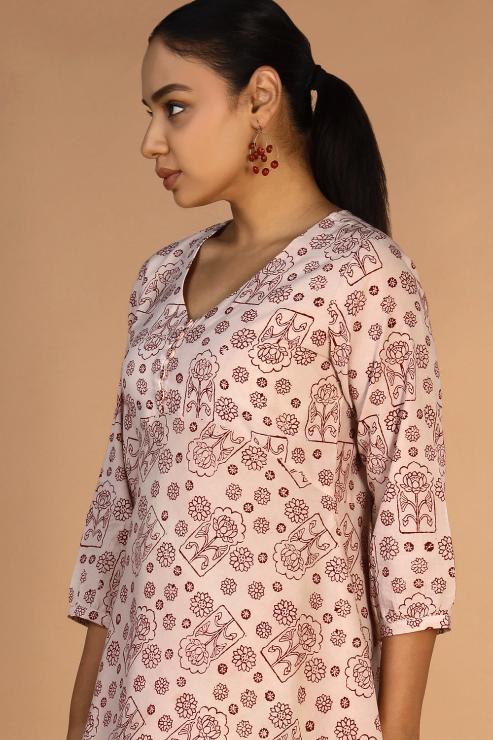 Bagh handblock printed flared cotton dress