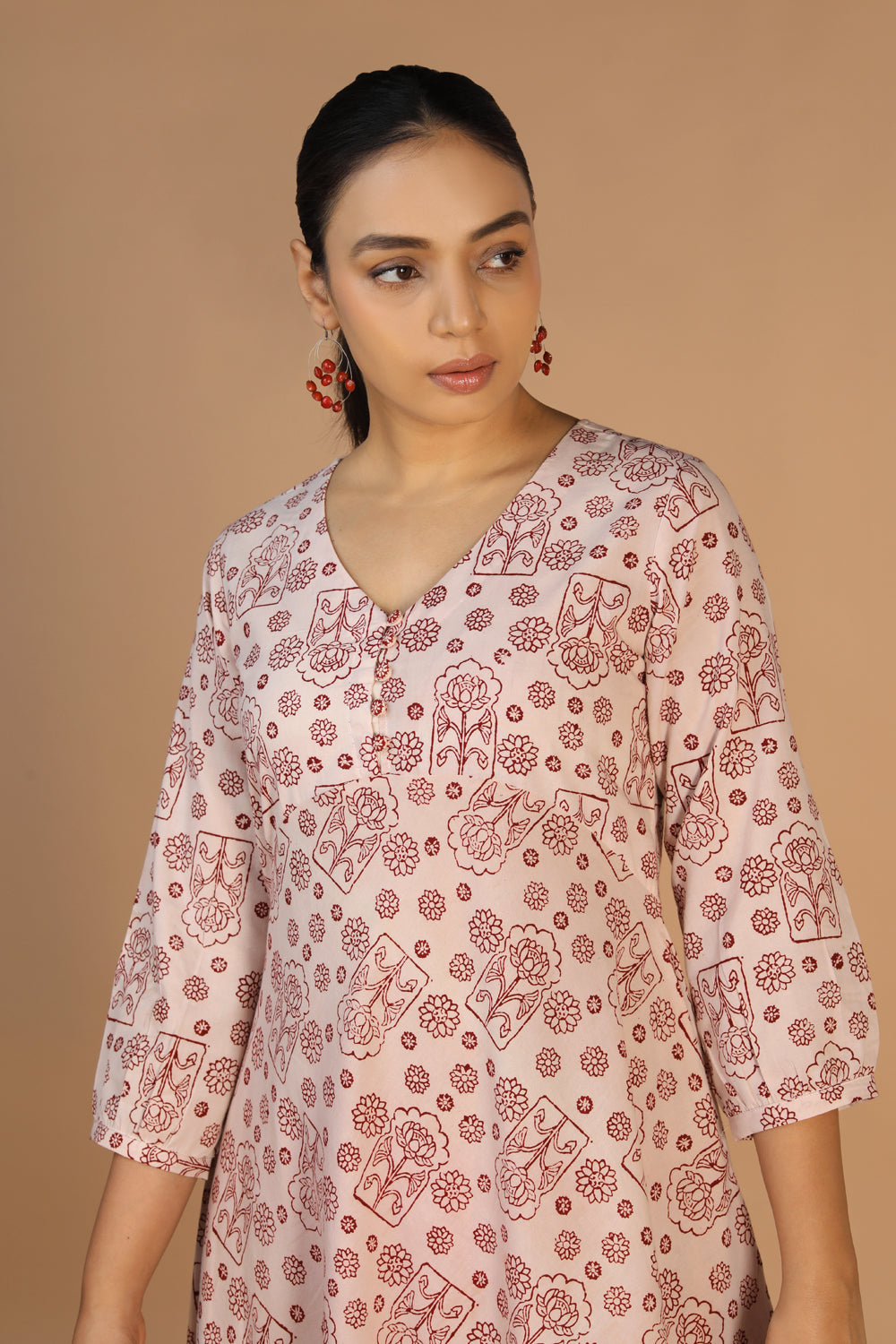 Bagh handblock printed flared cotton dress