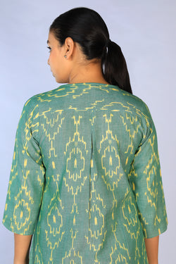 Image of Handwoven cotton Pochampally Ikat kurti