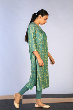 Image of Handwoven cotton Pochampally Ikat kurti