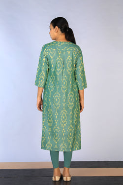 Image of Handwoven cotton Pochampally Ikat kurti