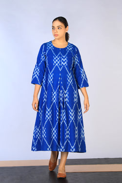 Image of Handwoven Cotton Pochampally Ikat Dress