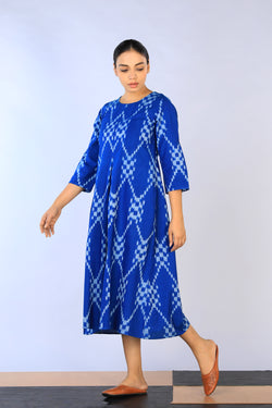 Image of Handwoven Cotton Pochampally Ikat Dress