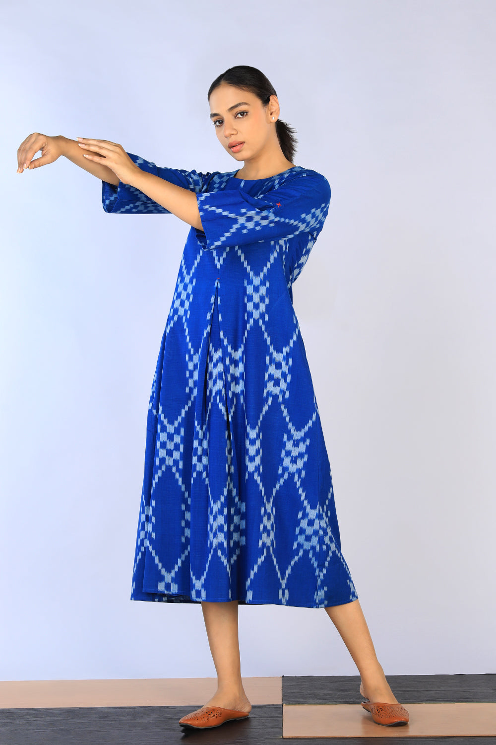 Handwoven Cotton Pochampally Ikat Dress