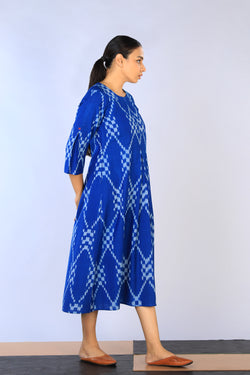 Image of Handwoven Cotton Pochampally Ikat Dress